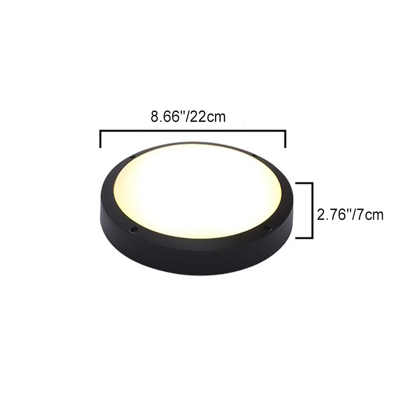 Modern Minimalist Waterproof Round Aluminum Acrylic LED Outdoor Ceiling Light For Garden | Karnz