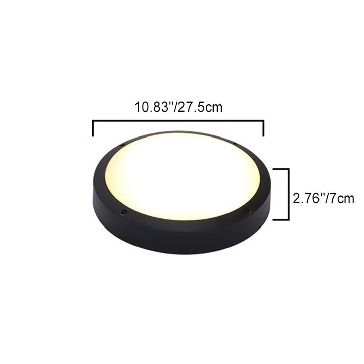 Modern Minimalist Waterproof Round Aluminum Acrylic LED Outdoor Flush Mount Ceiling Light For Garden | Kalsten