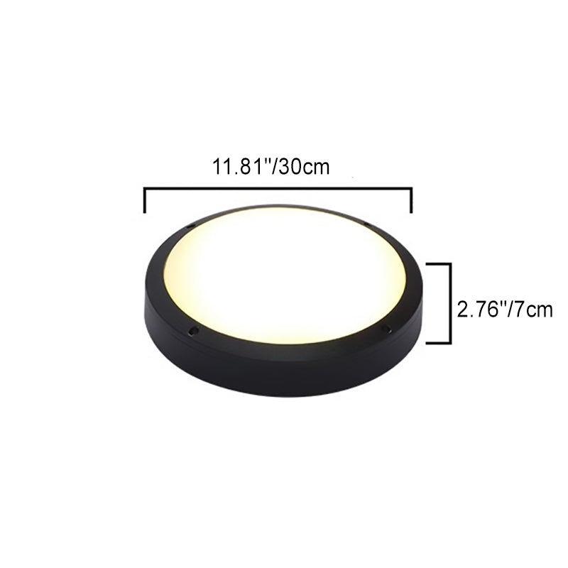 Modern Minimalist Waterproof Round Aluminum Acrylic LED Outdoor Ceiling Light For Garden | Karnz