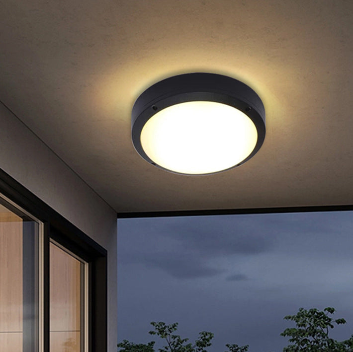Modern Minimalist Waterproof Round Aluminum Acrylic LED Outdoor Ceiling Light For Garden | Karnz