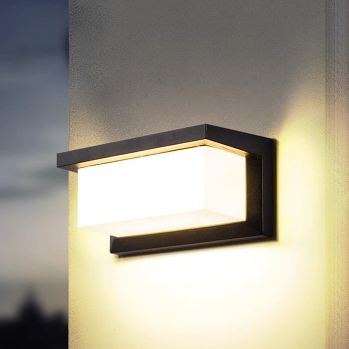 Modern Minimalist Rectangular Waterproof Aluminum LED Wall Sconce Lamp For Outdoor Patio | Kalsten