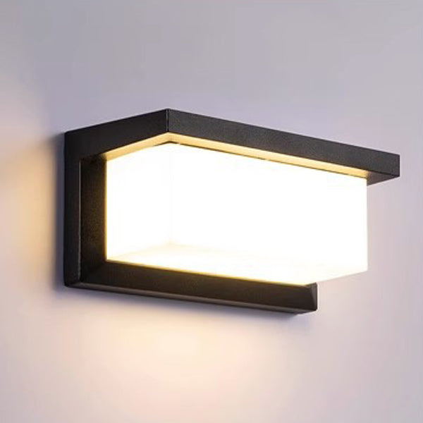 Modern Minimalist Rectangular Waterproof Aluminum LED Wall Sconce Lamp For Outdoor Patio | Kalsten