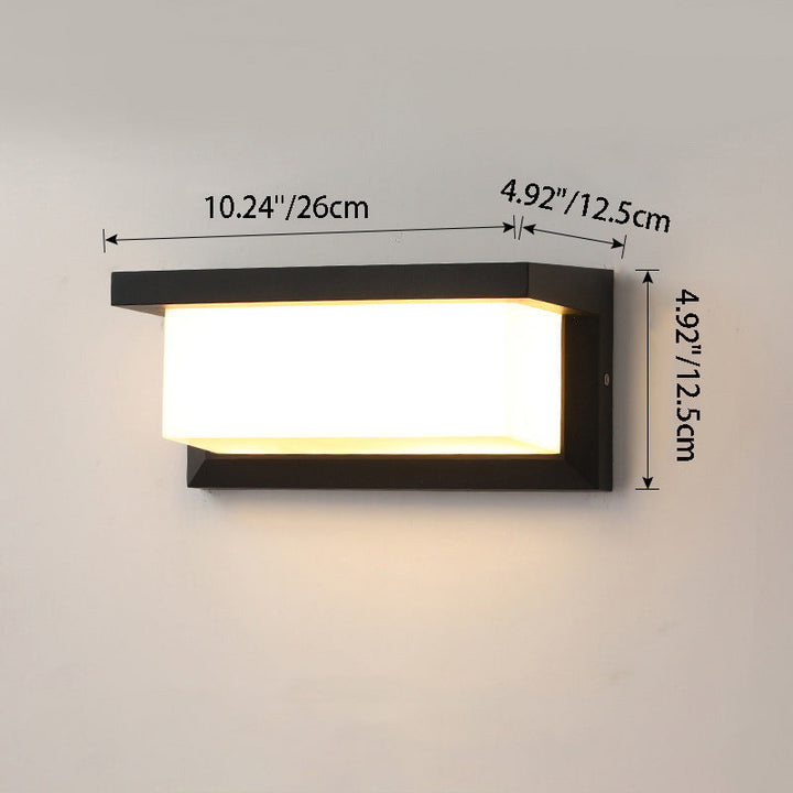 Modern Minimalist Rectangular Waterproof Aluminum LED Wall Sconce Lamp For Outdoor Patio | Kalsten
