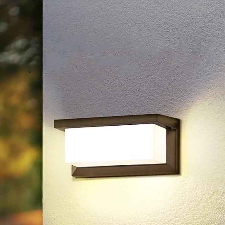 Modern Minimalist Rectangular Waterproof Aluminum LED Wall Sconce Lamp For Outdoor Patio | Kalsten
