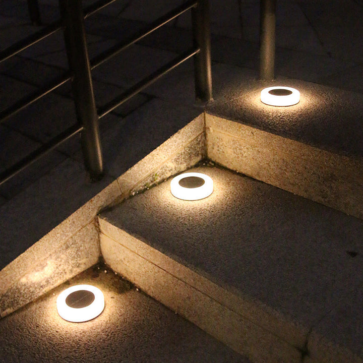 Modern Minimalist Solar Waterproof Round Cylinder Plastic ABS LED Ground Plug Landscape Light For Garden | Kalsten