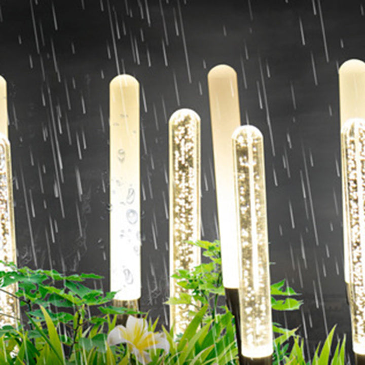 Contemporary Scandinavian Waterproof Cylinder Oval Reed Bubbles Stainless Steel Acrylic LED Outdoor Lawn Landscape Lamp For Outdoor Patio | Kalsten