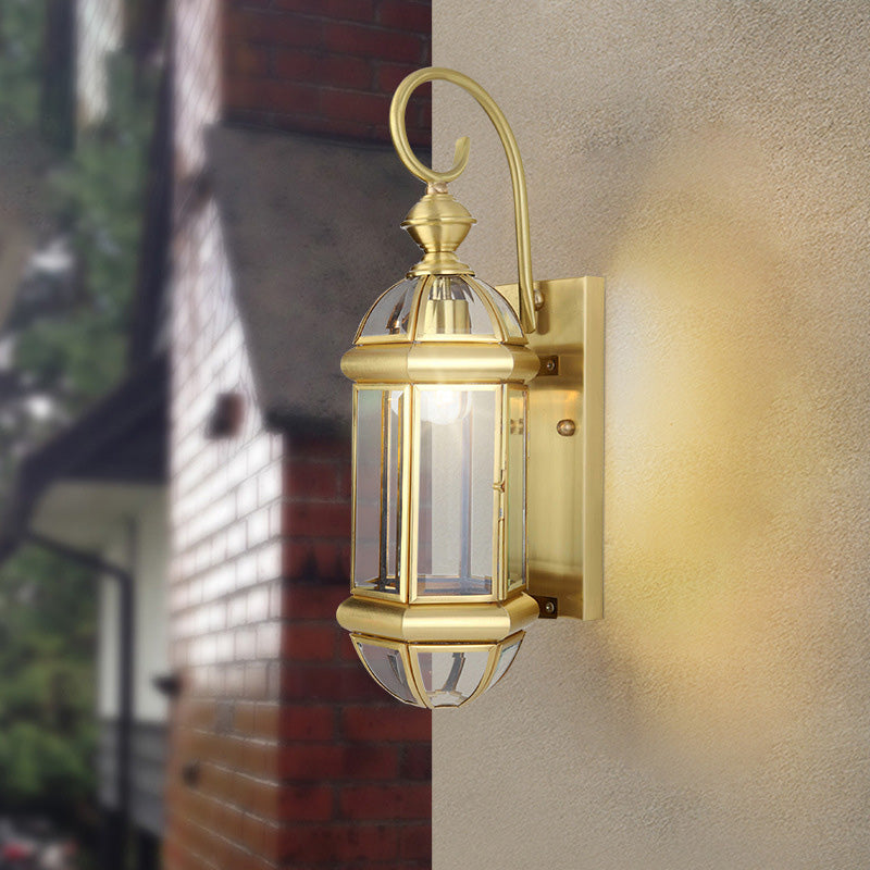 Modern Luxury Waterproof Cylinder Rectangle Half Round Copper Glass 1/3/6 Light Wall Sconce Lamp For Garden | Kalsten