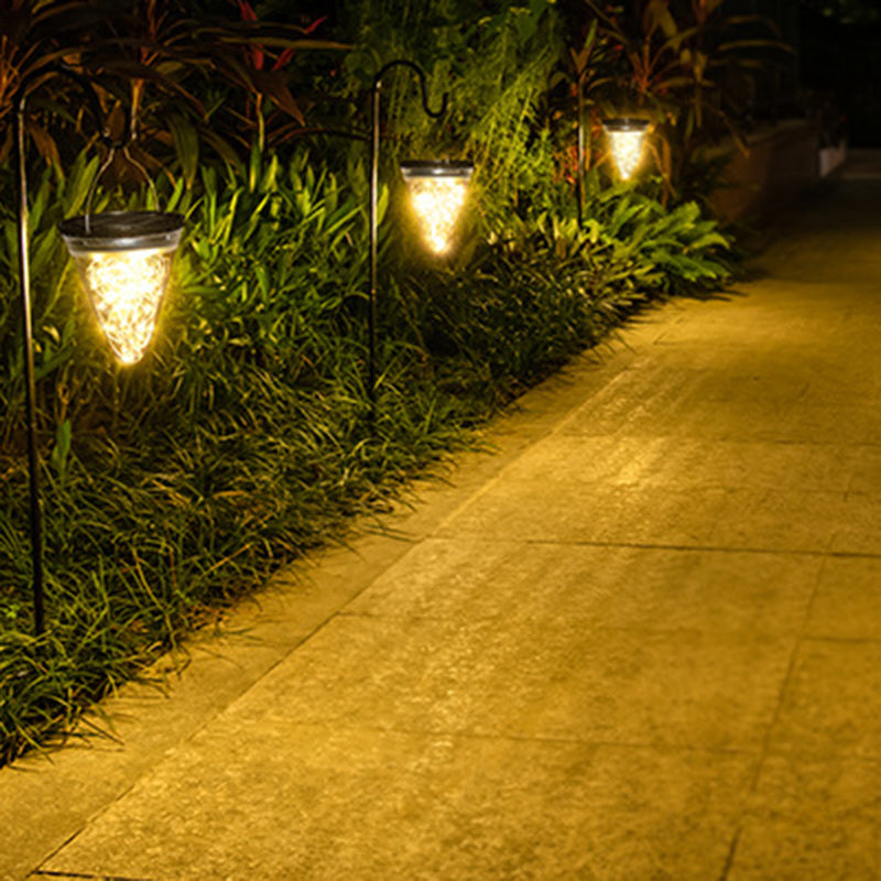 Modern Minimalist Solar Waterproof Cone Filigree PC ABS LED Pendant Light For Garden | Kalsten