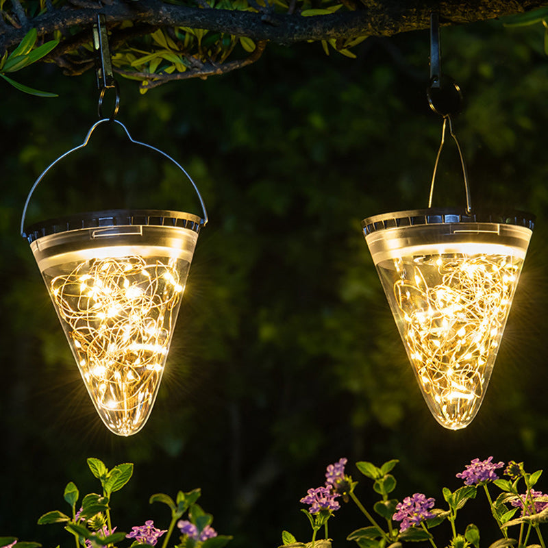 Modern Minimalist Solar Waterproof Cone Filigree PC ABS LED Pendant Light For Garden | Kalsten