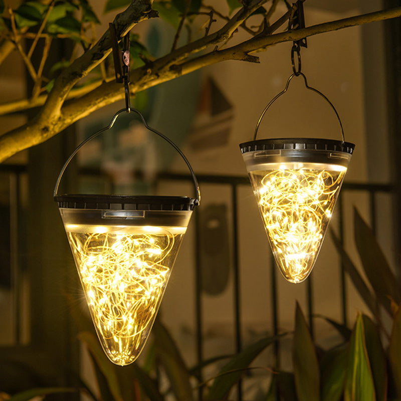 Modern Minimalist Solar Waterproof Cone Filigree PC ABS LED Pendant Light For Garden | Kalsten