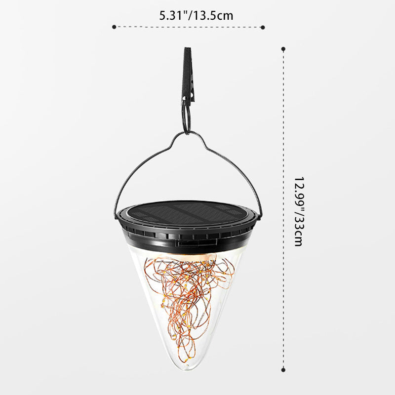 Modern Minimalist Solar Waterproof Cone Filigree PC ABS LED Pendant Light For Garden | Kalsten