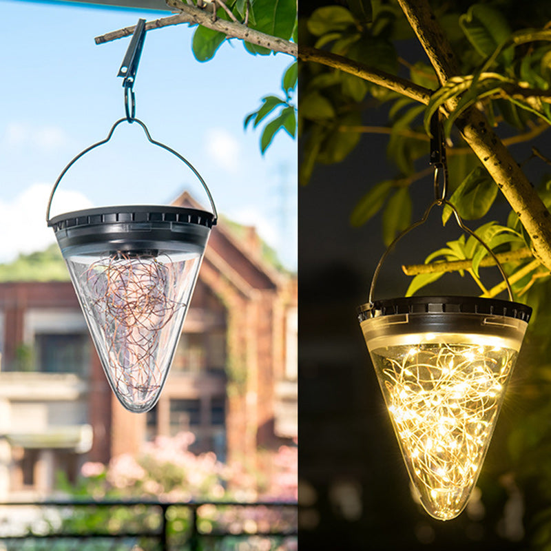 Modern Minimalist Solar Waterproof Cone Filigree PC ABS LED Pendant Light For Garden | Kalsten