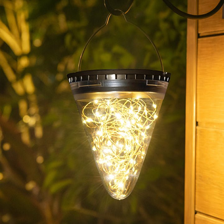 Modern Minimalist Solar Waterproof Cone Filigree PC ABS LED Pendant Light For Garden | Kalsten