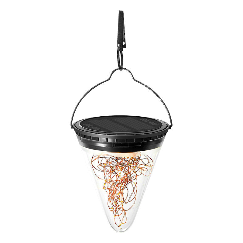 Modern Minimalist Solar Waterproof Cone Filigree PC ABS LED Pendant Light For Garden | Kalsten