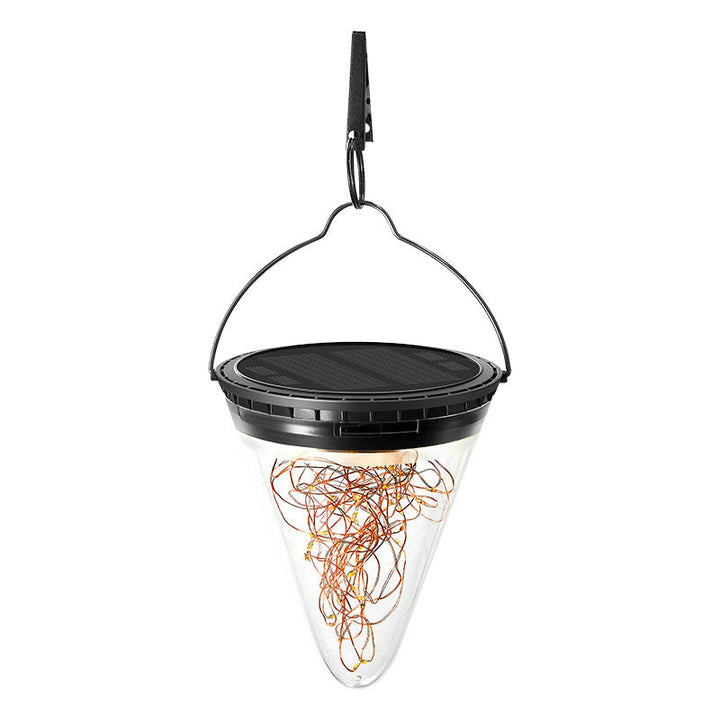 Modern Minimalist Solar Waterproof Cone Filigree PC ABS LED Pendant Light For Garden | Kalsten