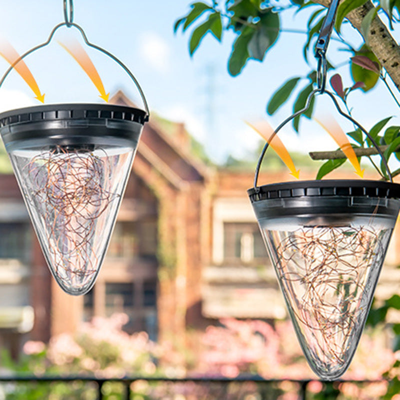 Modern Minimalist Solar Waterproof Cone Filigree PC ABS LED Pendant Light For Garden | Kalsten