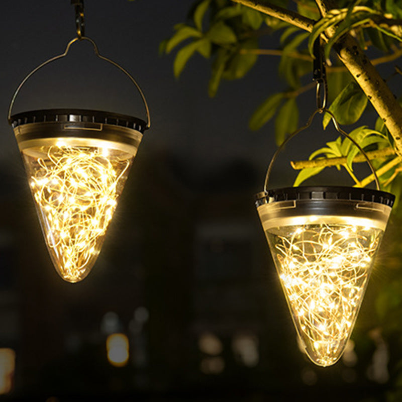 Modern Minimalist Solar Waterproof Cone Filigree PC ABS LED Pendant Light For Garden | Kalsten