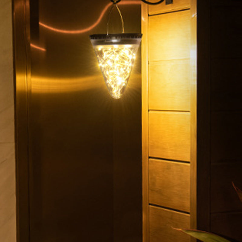 Modern Minimalist Solar Waterproof Cone Filigree PC ABS LED Pendant Light For Garden | Kalsten