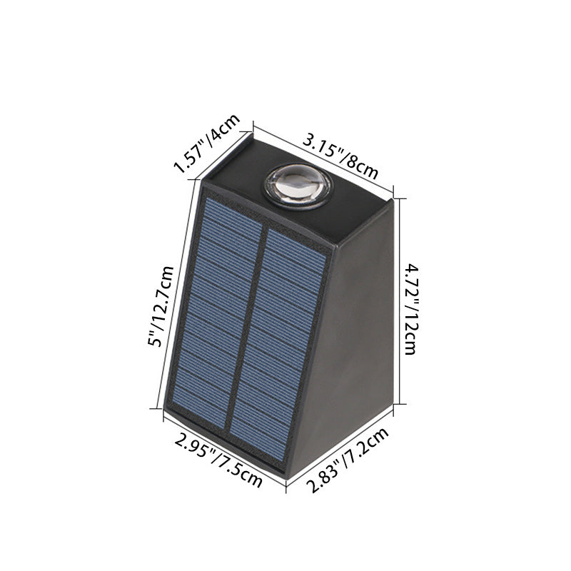 Modern Minimalist Solar Waterproof Trapezoidal Rectangle ABS PVC LED Outdoor Wall Sconce Lamp For Garden | Kalsten