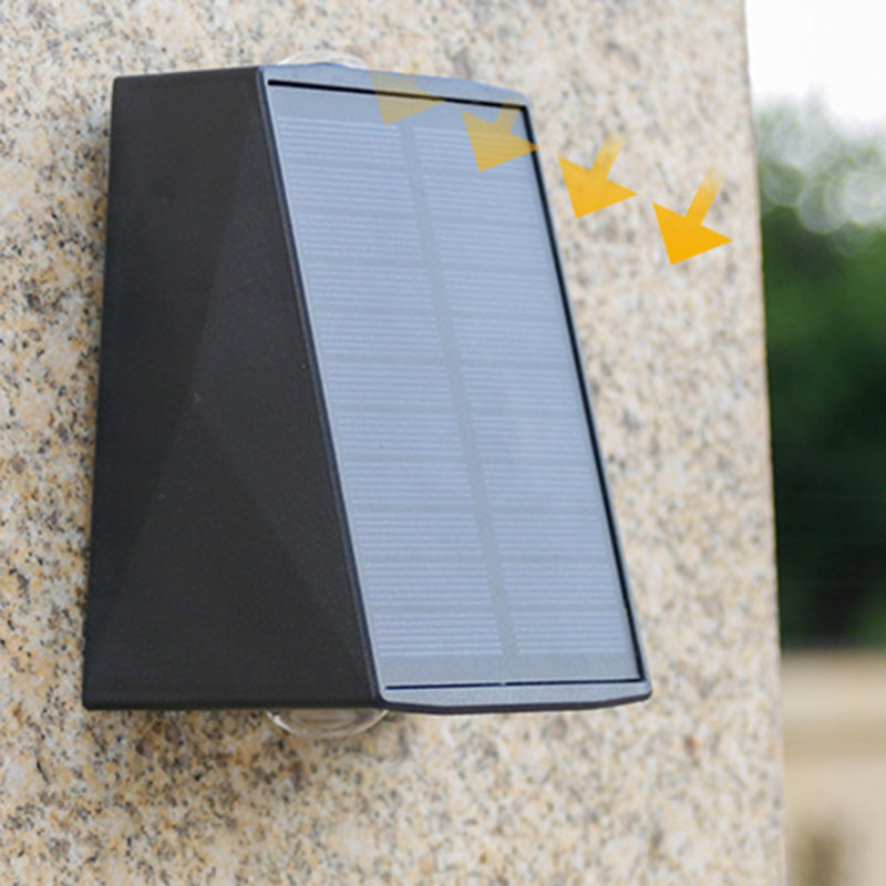 Modern Minimalist Solar Waterproof Trapezoidal Rectangle ABS PVC LED Outdoor Wall Sconce Lamp For Garden | Kalsten