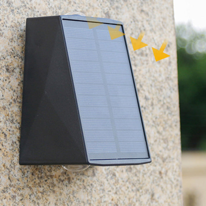 Modern Minimalist Solar Waterproof Trapezoidal Rectangle ABS PVC LED Outdoor Wall Sconce Lamp For Garden | Kalsten