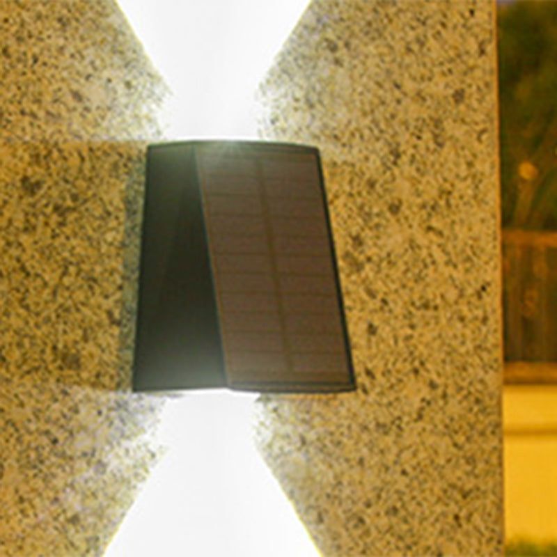 Modern Minimalist Solar Waterproof Trapezoidal Rectangle ABS PVC LED Outdoor Wall Sconce Lamp For Garden | Kalsten