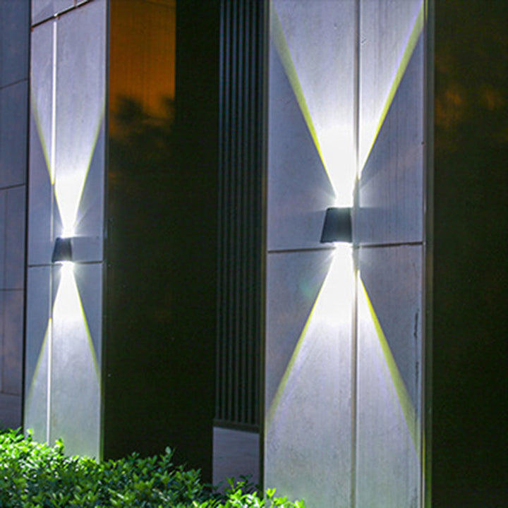 Modern Minimalist Solar Waterproof Trapezoidal Rectangle ABS PVC LED Outdoor Wall Sconce Lamp For Garden | Kalsten