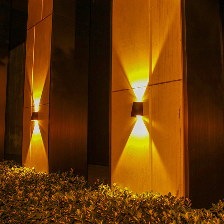 Modern Minimalist Solar Waterproof Trapezoidal Rectangle ABS PVC LED Outdoor Wall Sconce Lamp For Garden | Kalsten