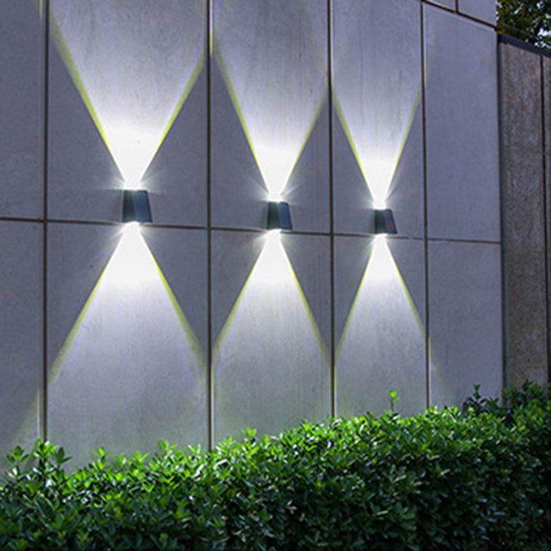 Modern Minimalist Solar Waterproof Trapezoidal Rectangle ABS PVC LED Outdoor Wall Sconce Lamp For Garden | Kalsten
