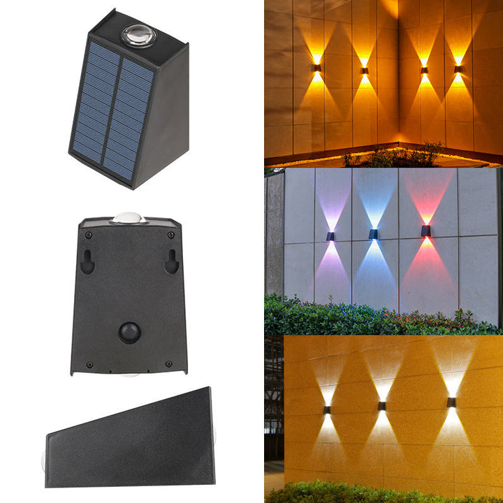 Modern Minimalist Solar Waterproof Trapezoidal Rectangle ABS PVC LED Outdoor Wall Sconce Lamp For Garden | Kalsten