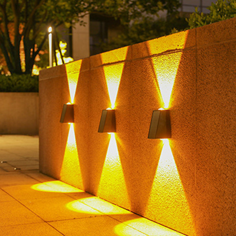 Modern Minimalist Solar Waterproof Trapezoidal Rectangle ABS PVC LED Outdoor Wall Sconce Lamp For Garden | Kalsten