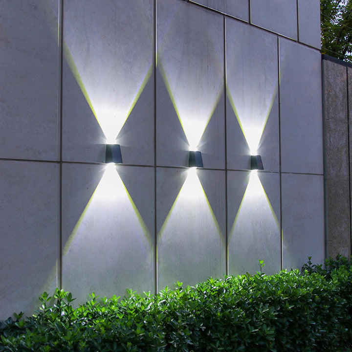 Modern Minimalist Solar Waterproof Trapezoidal Rectangle ABS PVC LED Outdoor Wall Sconce Lamp For Garden | Kalsten