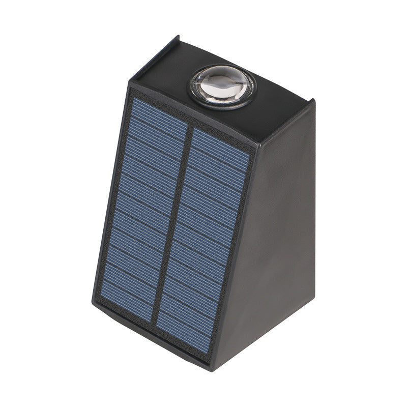 Modern Minimalist Solar Waterproof Trapezoidal Rectangle ABS PVC LED Outdoor Wall Sconce Lamp For Garden | Kalsten
