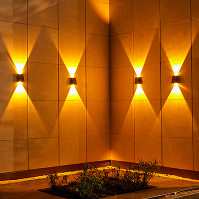 Modern Minimalist Solar Waterproof Trapezoidal Rectangle ABS PVC LED Outdoor Wall Sconce Lamp For Garden | Kalsten