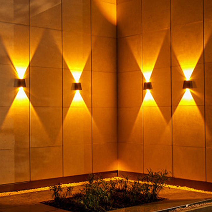 Modern Minimalist Solar Waterproof Trapezoidal Rectangle ABS PVC LED Outdoor Wall Sconce Lamp For Garden | Kalsten