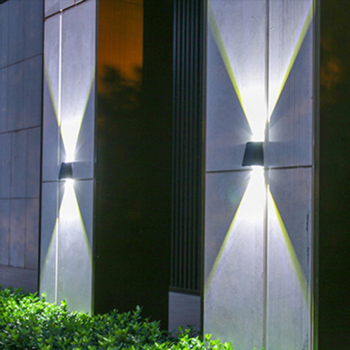 Modern Minimalist Solar Waterproof Trapezoidal Rectangle ABS PVC LED Outdoor Wall Sconce Lamp For Garden | Kalsten