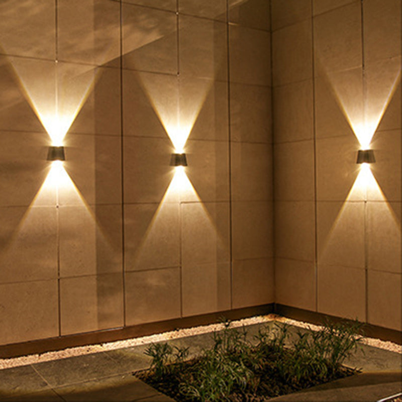 Modern Minimalist Solar Waterproof Trapezoidal Rectangle ABS PVC LED Outdoor Wall Sconce Lamp For Garden | Kalsten