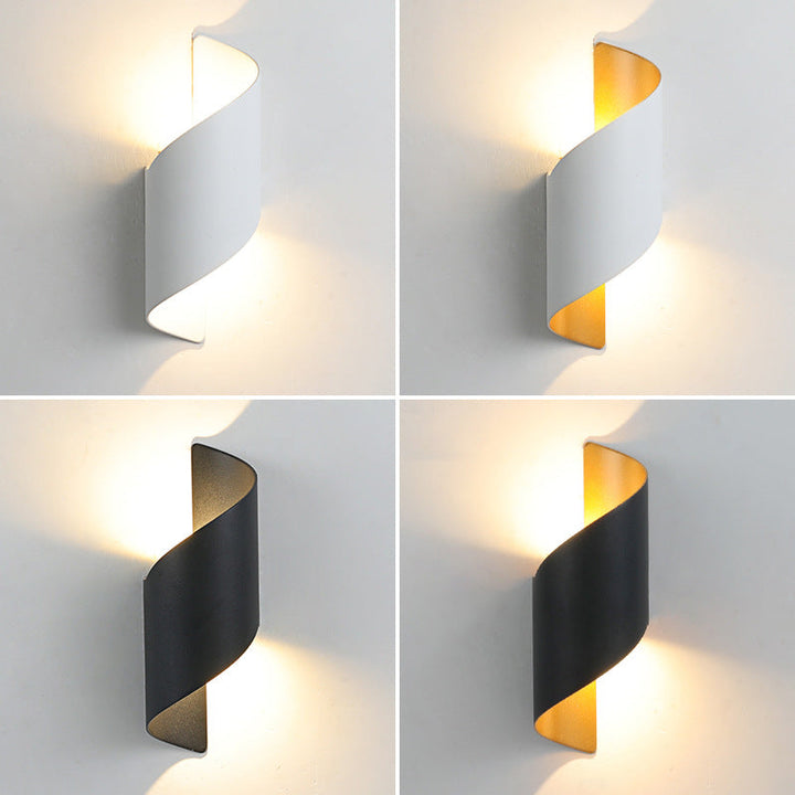 Modern Minimalist Waterproof Spiral Aluminum Acrylic LED Wall Light for Bedroom | Kalsten
