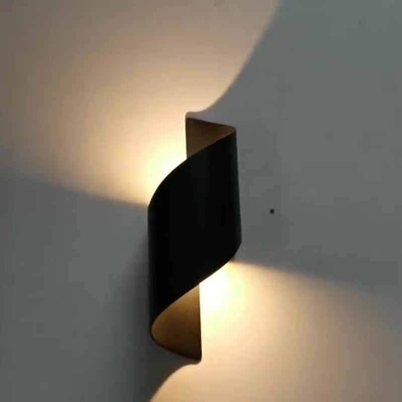 Modern Minimalist Waterproof Spiral Aluminum Acrylic LED Wall Light for Bedroom | Kalsten
