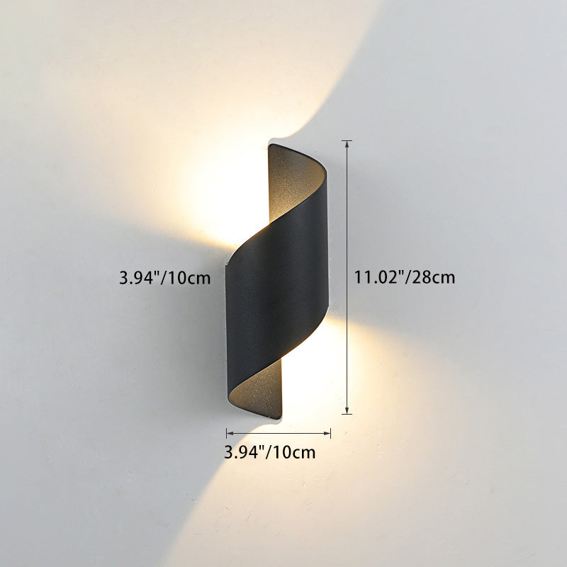 Modern Minimalist Waterproof Spiral Aluminum Acrylic LED Wall Light for Bedroom | Kalsten