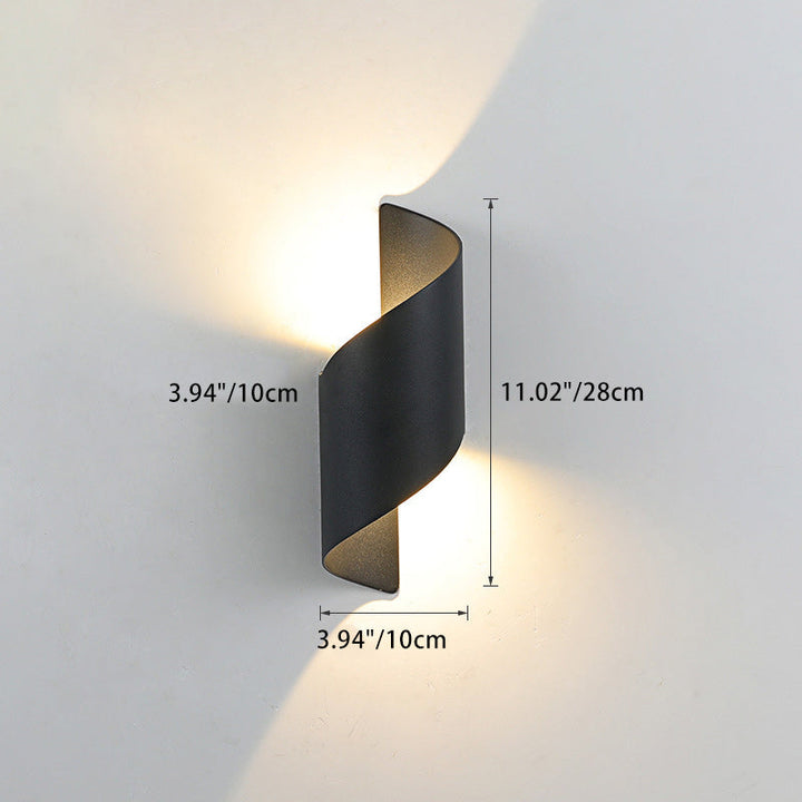 Modern Minimalist Waterproof Spiral Aluminum Acrylic LED Wall Light for Bedroom | Kalsten