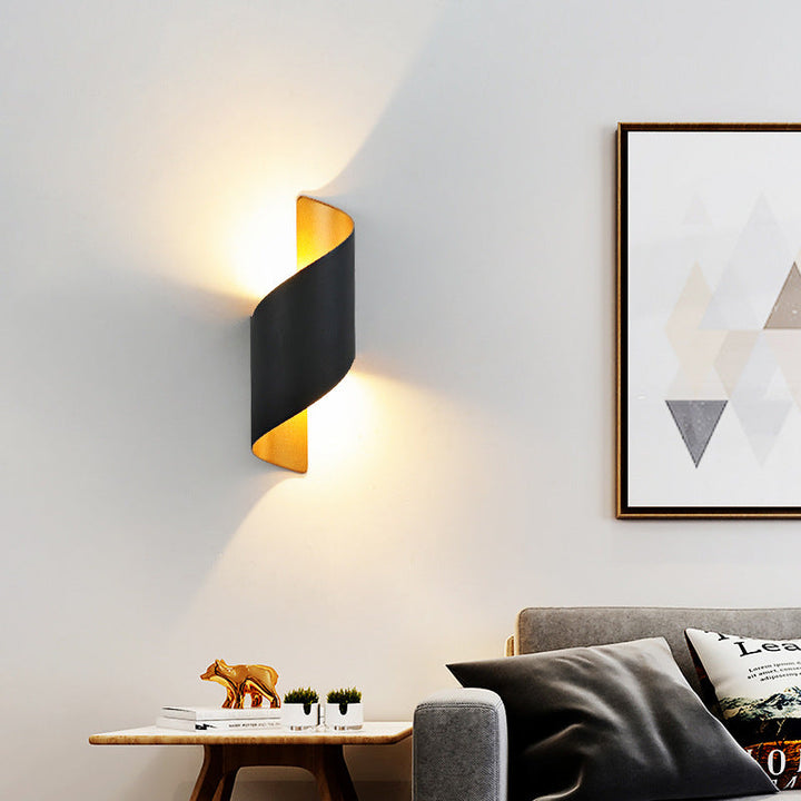 Modern Minimalist Waterproof Spiral Aluminum Acrylic LED Wall Light for Bedroom | Kalsten