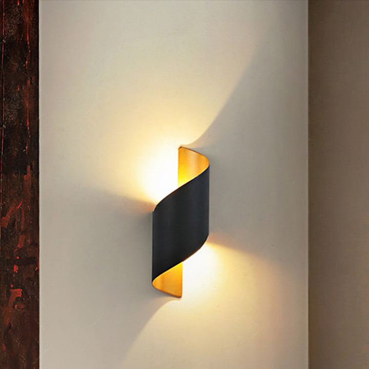 Modern Minimalist Waterproof Spiral Aluminum Acrylic LED Wall Light for Bedroom | Kalsten