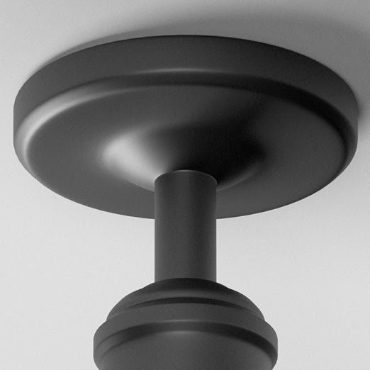 Traditional Vintage Waterproof Flared Cylinder Disc Base Iron 1-Light Semi-Flush Mount Ceiling Light For Outdoor Patio | Kalsten