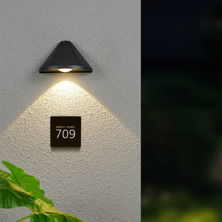 Modern Minimalist Waterproof Triangle Semicircle Die-Cast Aluminum PC LED Wall Sconce Lamp For Outdoor Patio | Kalsten