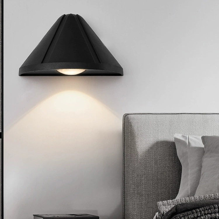 Modern Minimalist Waterproof Triangle Semicircle Die-Cast Aluminum PC LED Wall Sconce Lamp For Outdoor Patio | Kalsten