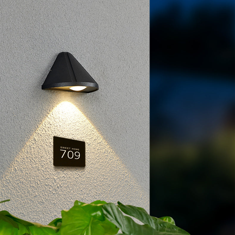 Modern Minimalist Waterproof Triangle Semicircle Die-Cast Aluminum PC LED Wall Sconce Lamp For Outdoor Patio | Kalsten