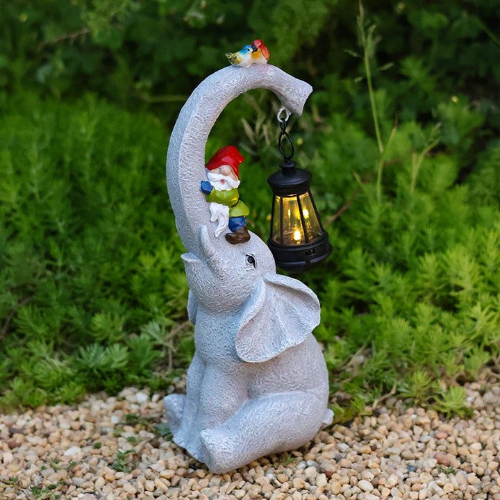 Contemporary Creative Solar Waterproof Elephant Genie Bird Resin LED Outdoor Landscape Light For Garden | Kalsten
