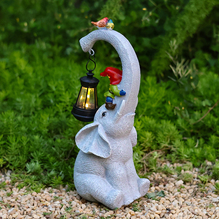 Contemporary Creative Solar Waterproof Elephant Genie Bird Resin LED Outdoor Landscape Light For Garden | Kalsten