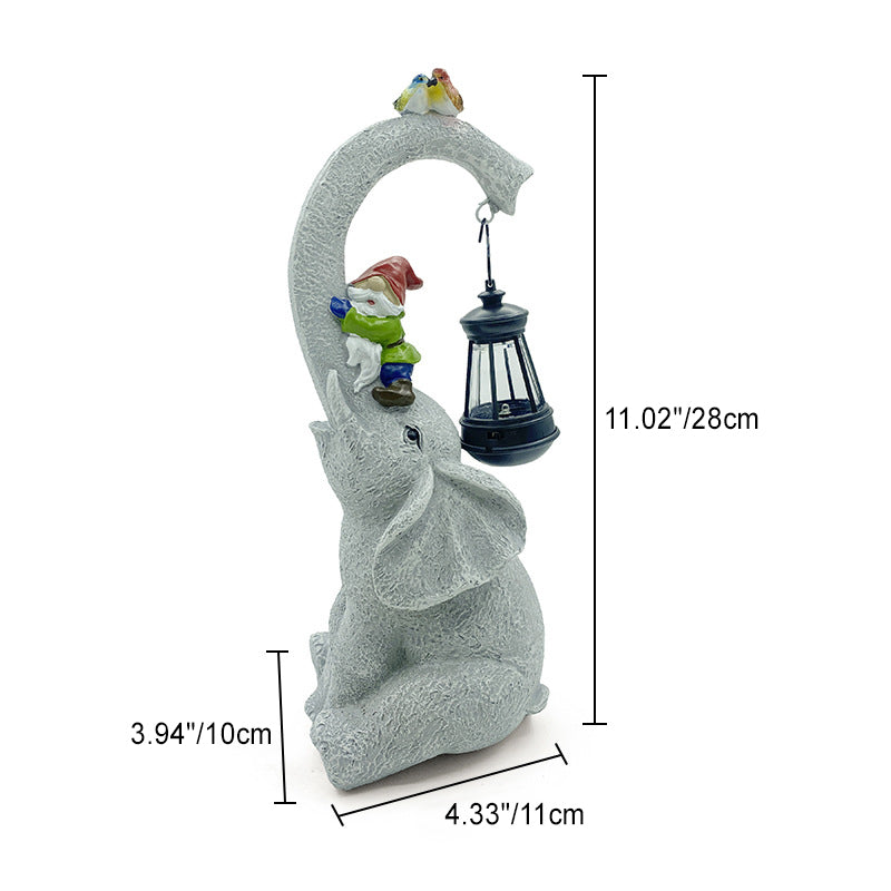 Contemporary Creative Solar Waterproof Elephant Genie Bird Resin LED Outdoor Landscape Light For Garden | Kalsten